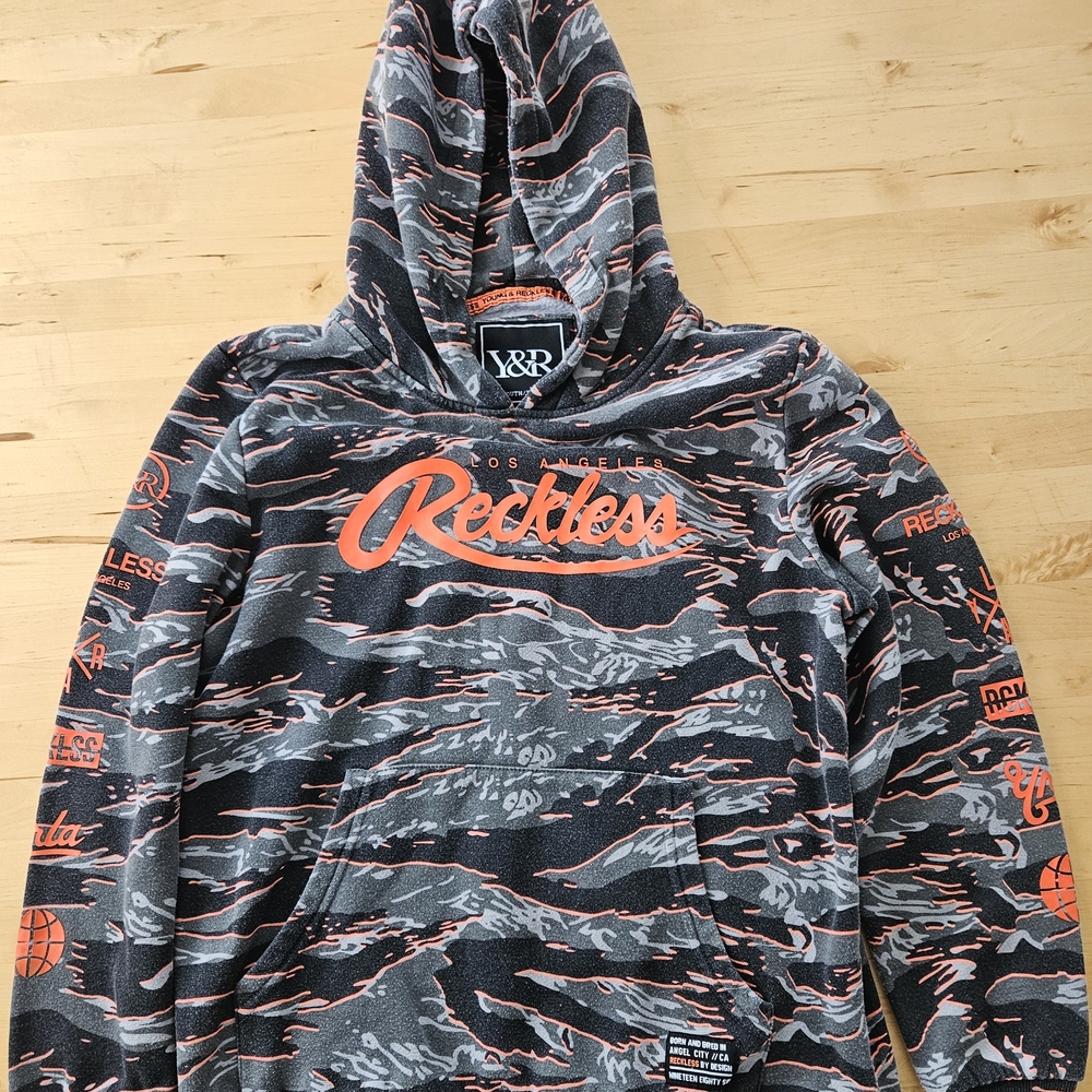 Young & Reckless Youth's Gray and Orange Hoodie